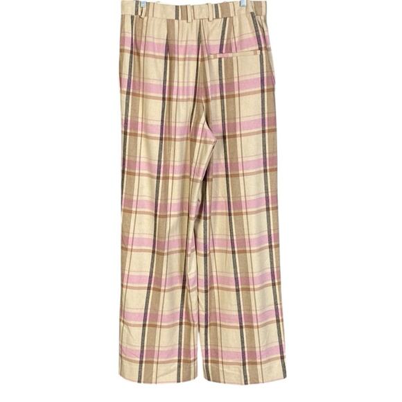 NWT COS Pleated Wide-Leg Checked Trousers Women's 12 - Picture 3 of 10